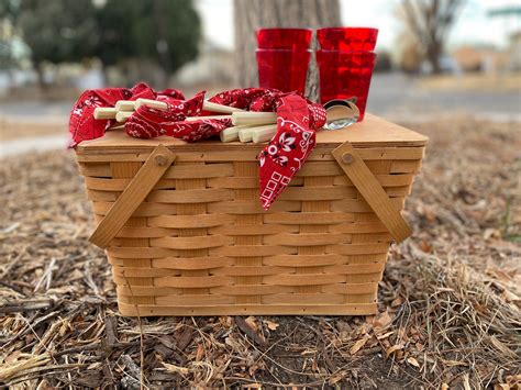 fully stocked picnic basket.